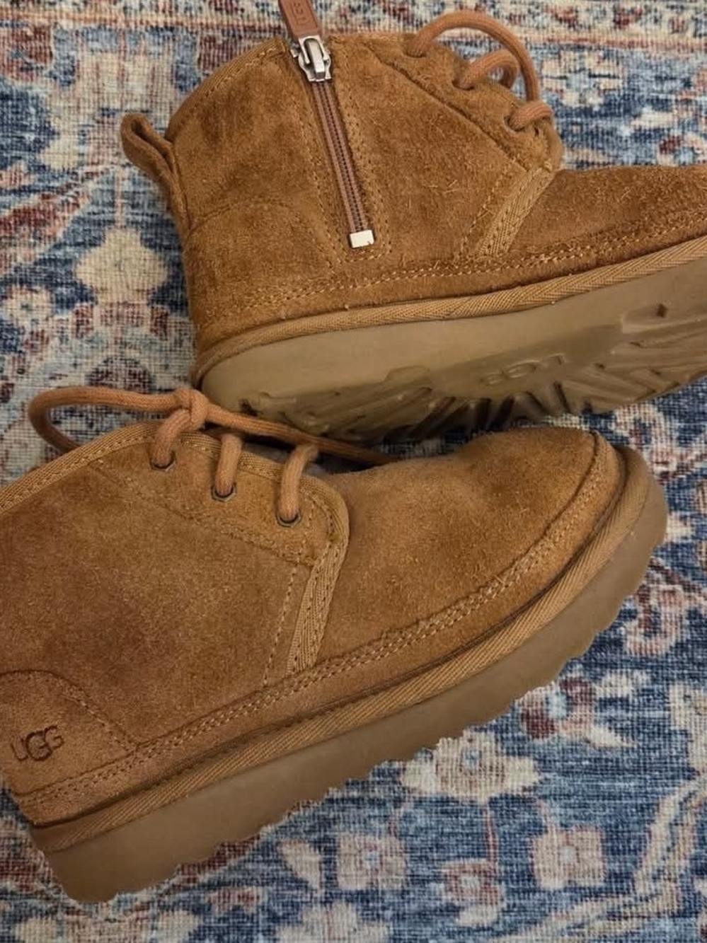 UGG Neumel II Boots Suede Lined Chestnut Boots Side Zip Toddler Sz 12